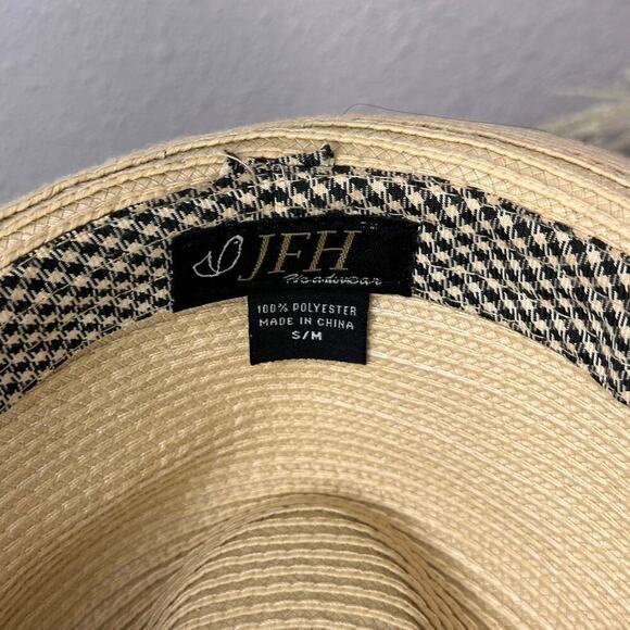 JFH Fedora Trilby Woven Poly Hat Plaid Ribbon - Picture 8 of 8